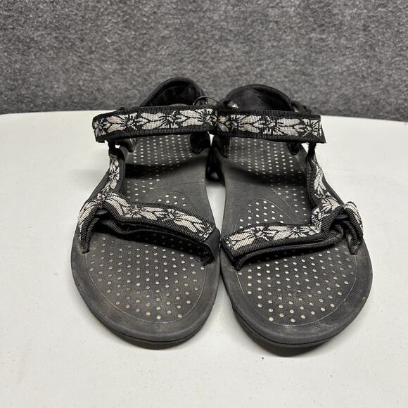 Teva Hurricane‎ Sport Womens Size 11 Strappy Sandals Black Gray Floral Hiking - Picture 2 of 5